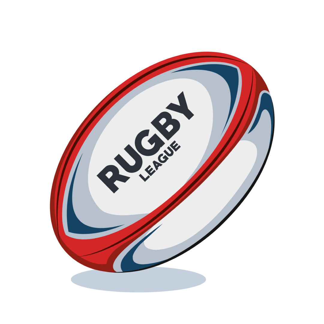 rugby ball with a rugby league logo