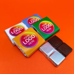 25g Wrapped Logo Chocolate Bar, perfect for corporate gifting, use within trade shows and more