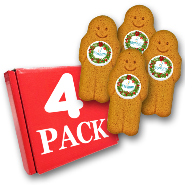 4 pack logo branded gingerbread men