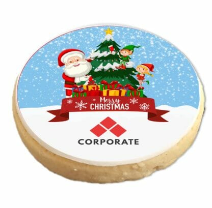 Christmas scene branded logo biscuit
