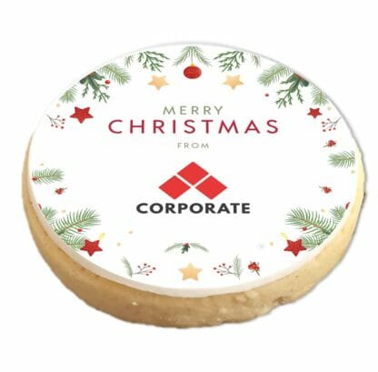 Christmas tree scene branded logo biscuit