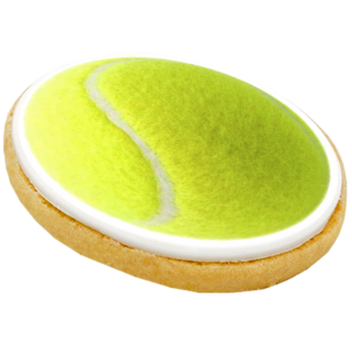 large biscuit with wimbledon ball logo