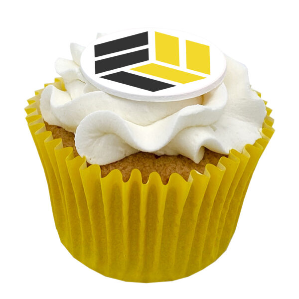 branded cupcake - yellow