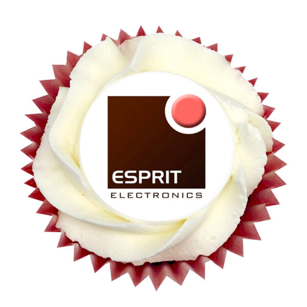 branded chocolate cupcake - red