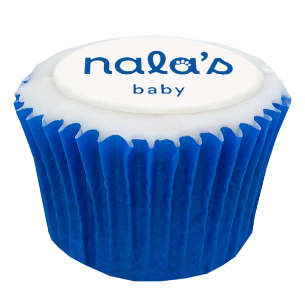 branded cupcake - blue