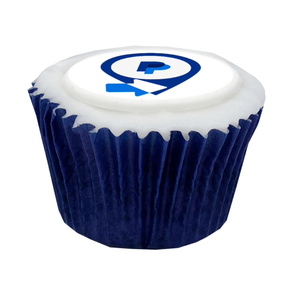 branded cupcake - dark blue