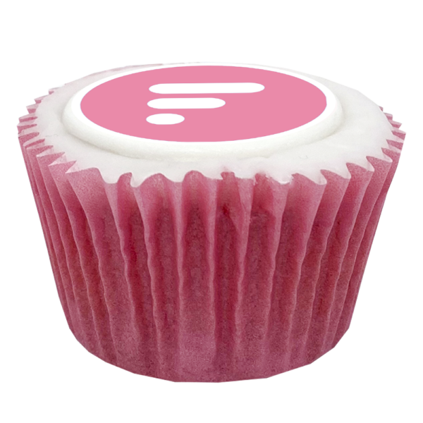 branded cupcake - pink