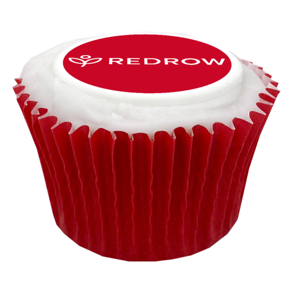 branded cupcake - red
