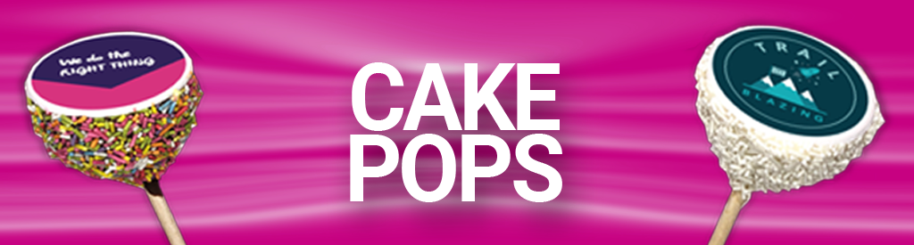 Cake pops text banner graphic