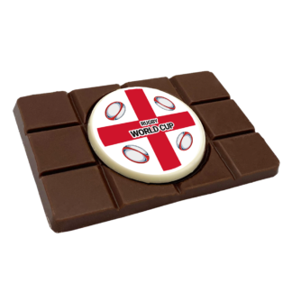 bespoke chocolate bar with rugby world cup logo