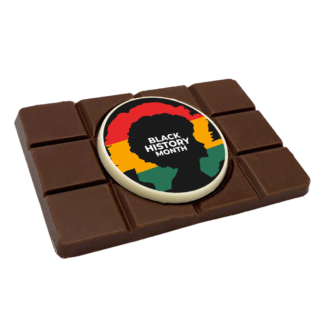 chocolate bar with black history month logo for business