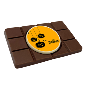 bespoke chocolate bar with halloween logo