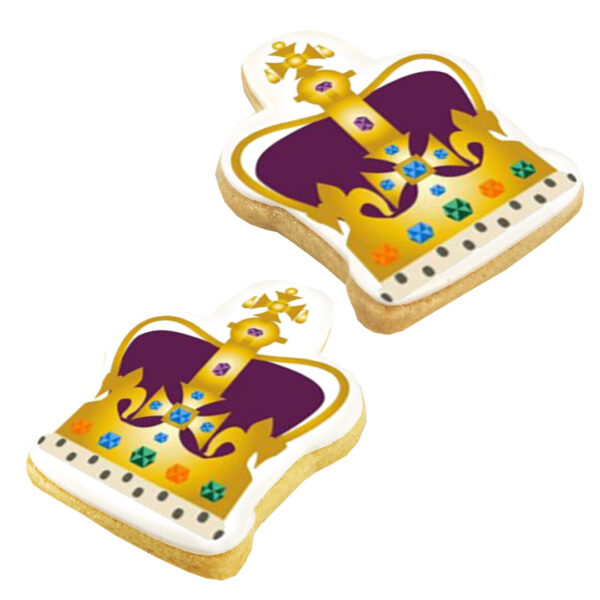 bespoke crown shaped shortbread biscuits