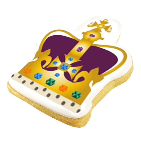 bespoke crown shaped shortbread biscuit