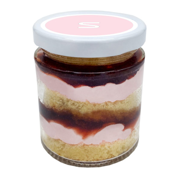 bespoke strawberry sundae cake jar