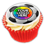 branded football cupcake