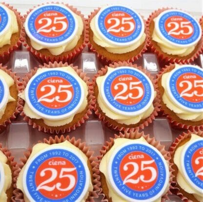 Logo Branded Cupcakes with 25 year logo