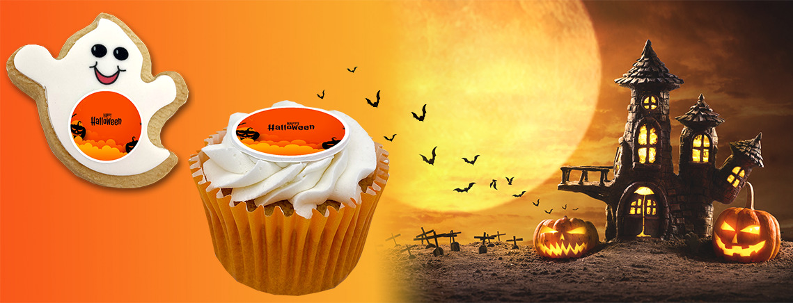 halloween banner with bespoke sweets