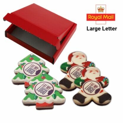 Postal branded chocolate Christmas shapes and box