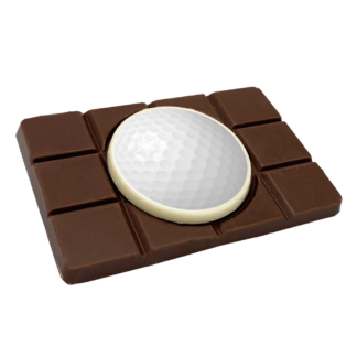 bespoke chocolate bar with golf ball logo