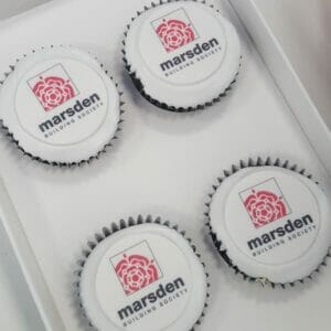 branded logo cupcakes