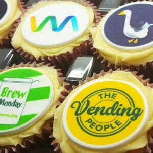 branded logo cupcakes
