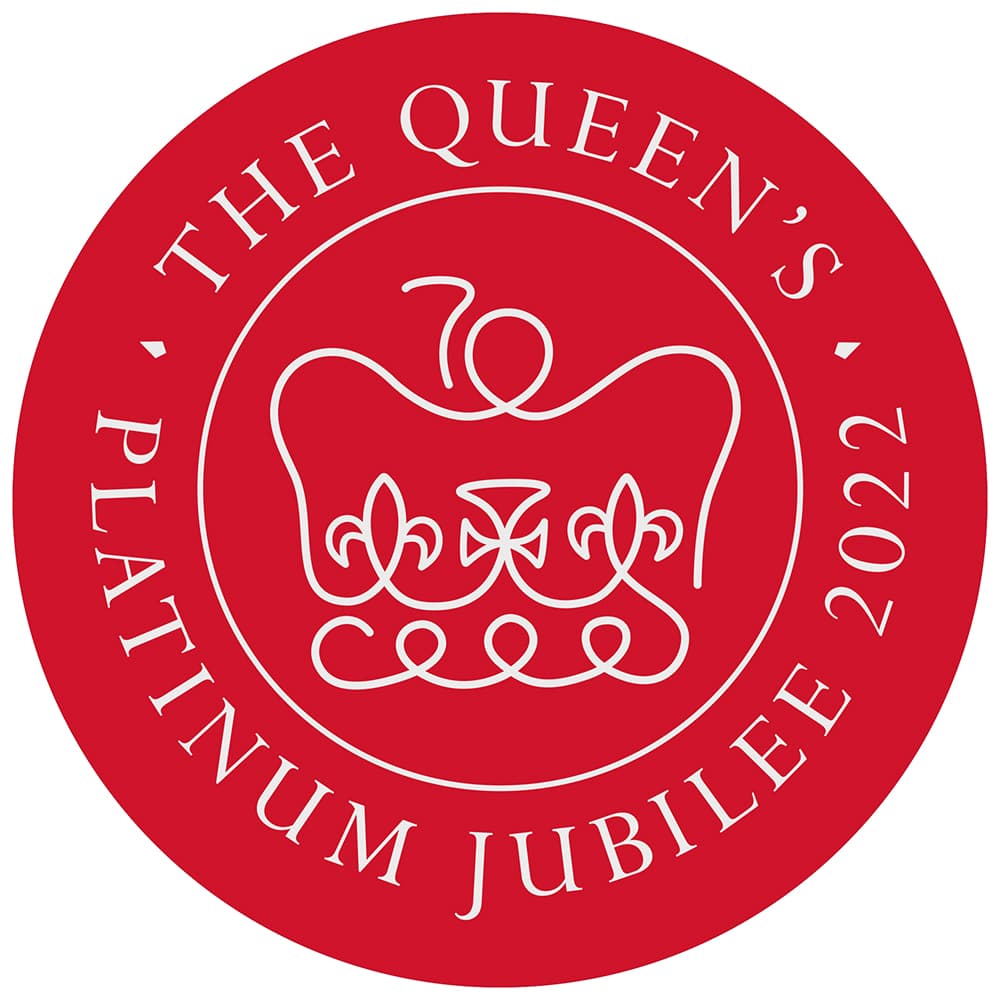 Queen's Platium Jubilee branded red cake toppers
